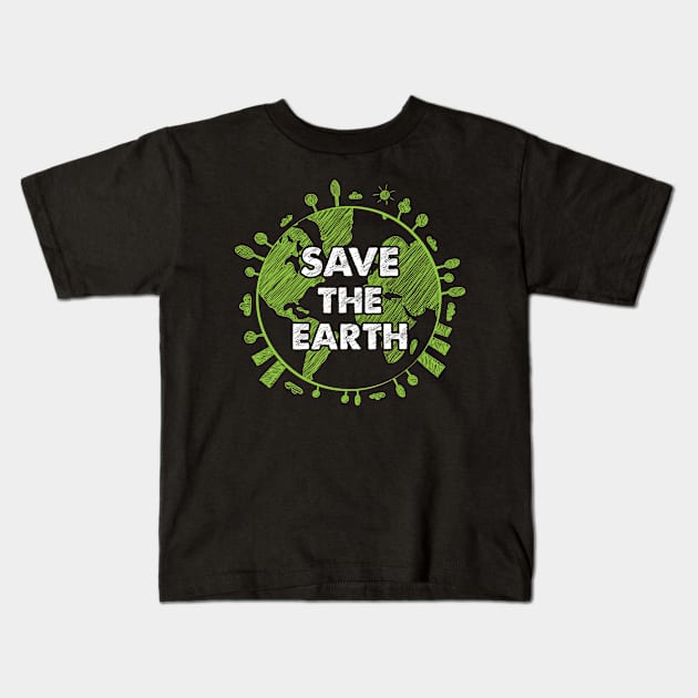 Save The Earth Kids T-Shirt by folidelarts